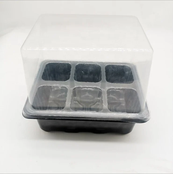 
Newly Factory Plant Plastic Breathable Cover Nursery Pot Grow Box 6 Cell 12 Cell Germination Seeding Plate Seedling Tray 