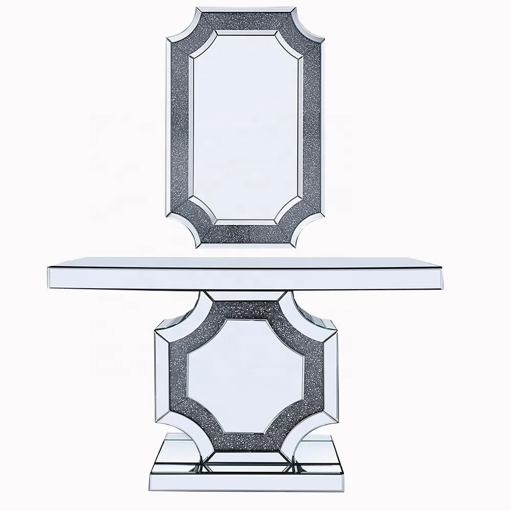 Современный новый стиль стол для прихожей блестящий зеркальный и зеркало