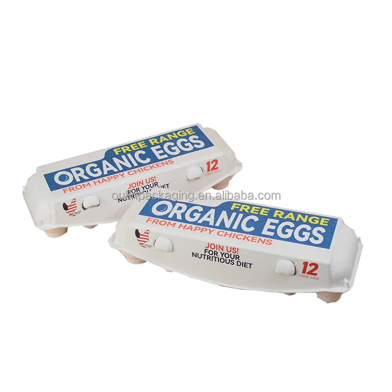 biodegradable eco friendly Egg Cartons Compostable Chicken egg Cardboard Holder Tray Pulp Egg box with custom logo