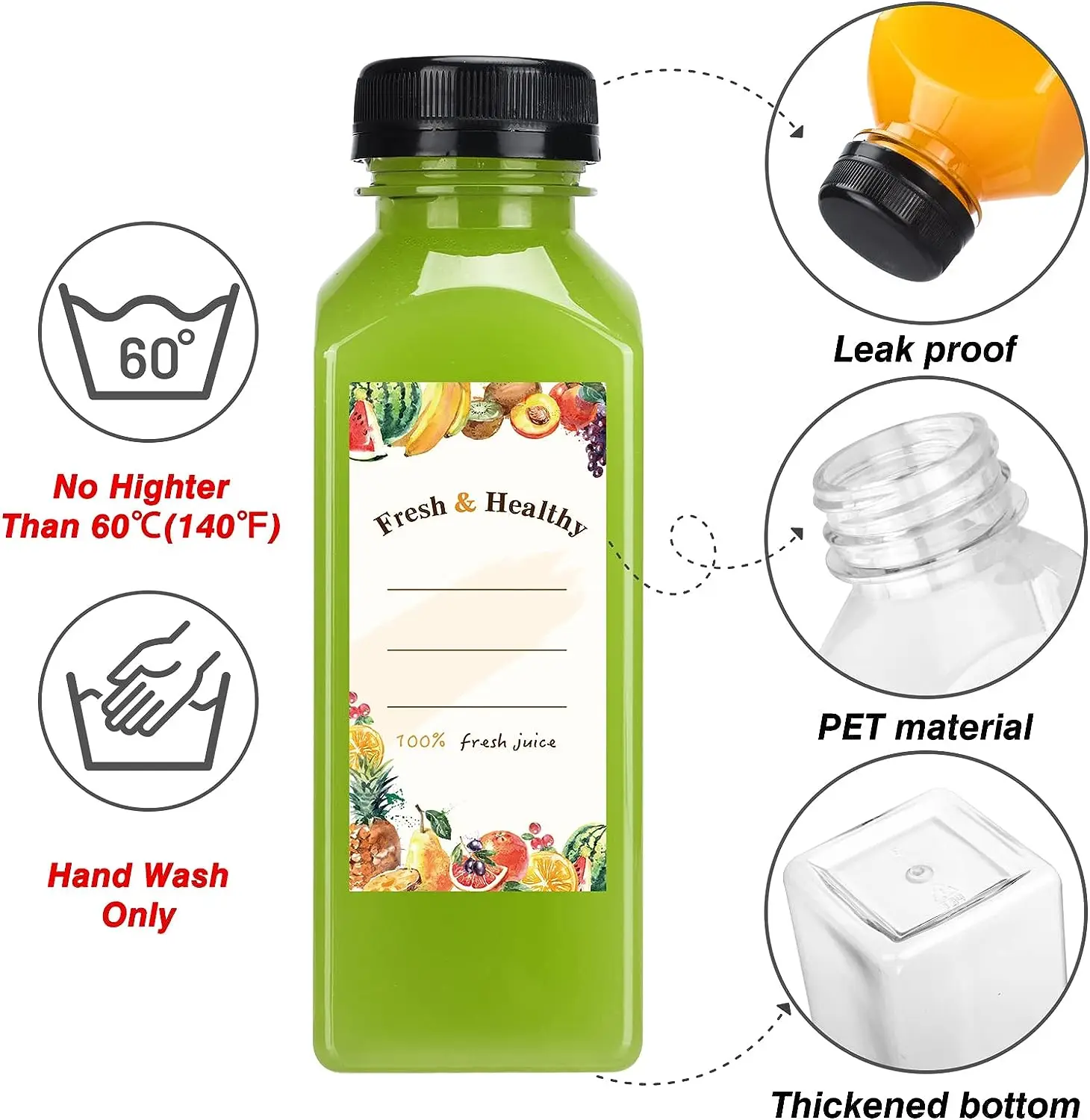 New Design Recyclable Cold Drink Plastic Cup with Aluminum Lid and Straw