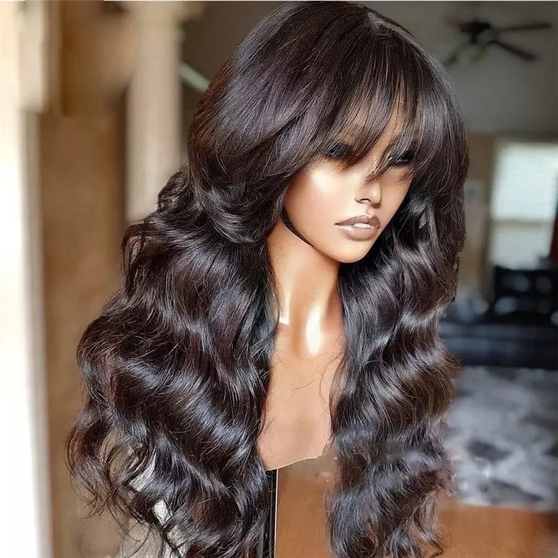 Wholesale Cheap 1B Natural Black Color Deep Wave Virgin European Human Hair Invisible Hairline Cuticle Aligned Lace Front Wig