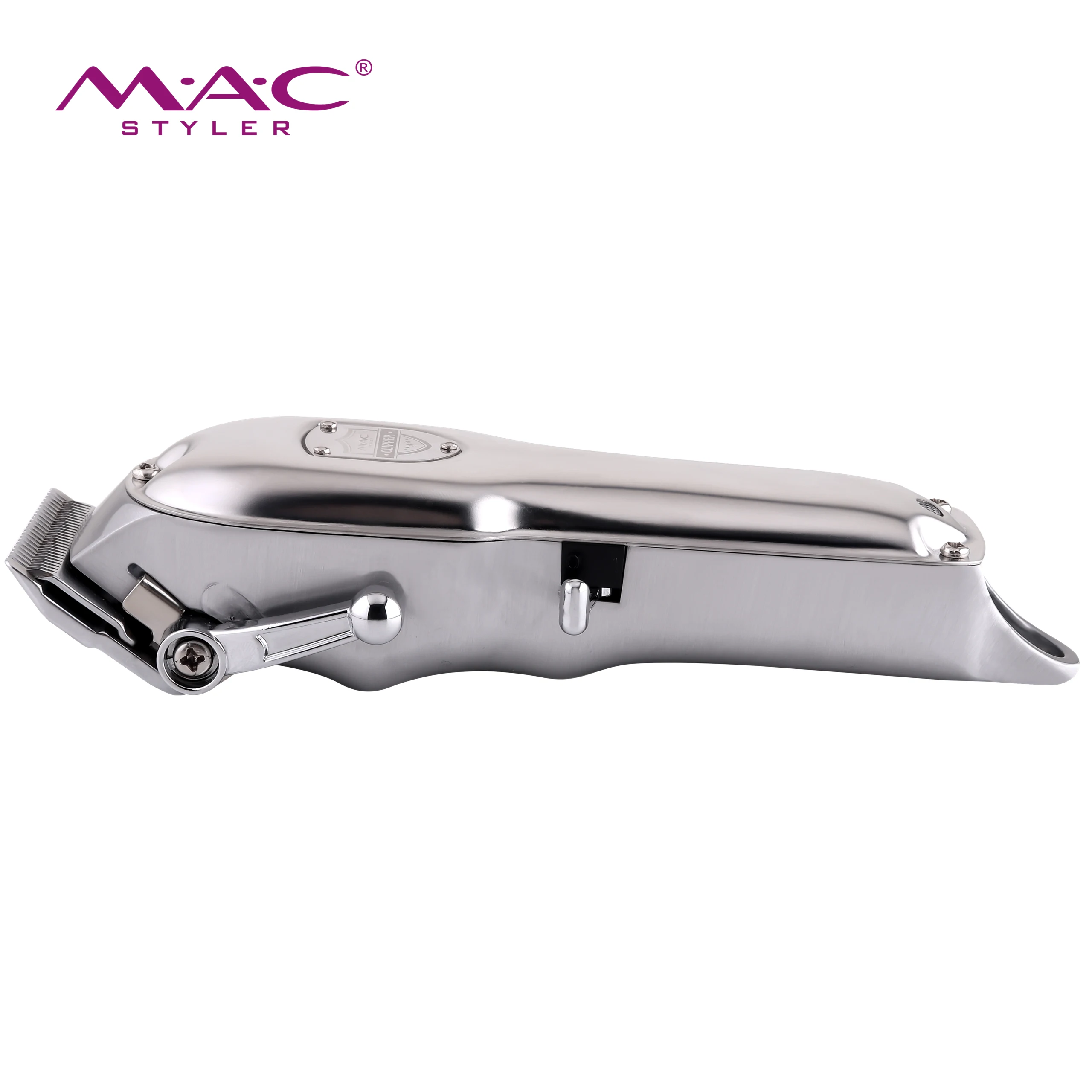 High Power Rechargeable Silver Cordless Hair Trimmer Magnetic Motor Hair Clippers All Metal Body Hair Clipper