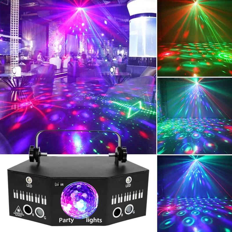hot sale 6 Eye Stage DJ Disco Lamp DMX 512 Sound Activated Party Lights Remote laser Light Night club Bar Christmas Lighting
