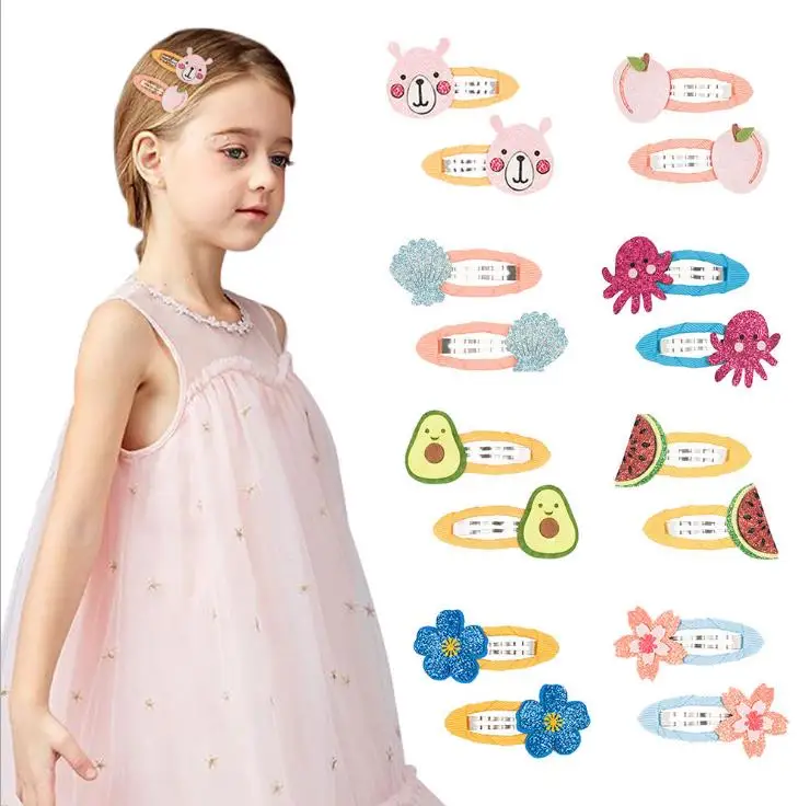 
Kids Cute Animal Fruit Printed Pattern Snap Hairpin, Fashion Design Hair for Kids Girls Teens Pets Clips 