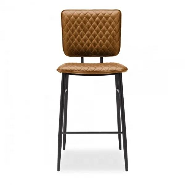 
Quilted Metal Bar Stool Metal Iron Velvet Antique Bar Stool for Kitchen Island Modern Fabric Faux Leather Upholstery Bar Stool 