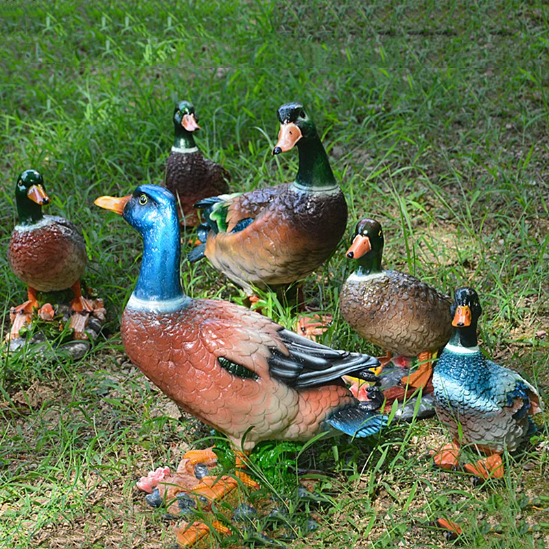 Artificial Duck Ornament Landscape Resin Craft Model Outdoor Garden Decoration