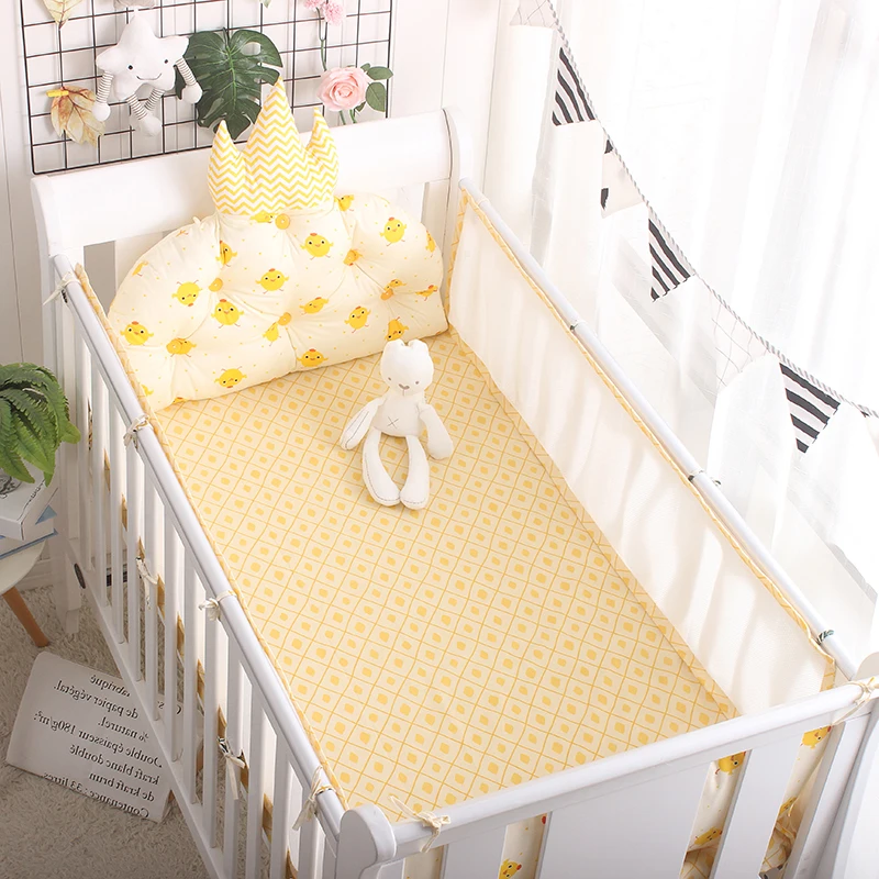 Design children cotton crib sheet newborn breathable mesh baby bumper