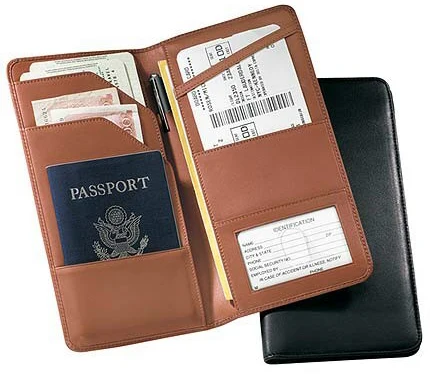 Factory Wholesale Customized Travel Leather Cover Wallet with Blocking for Travel ID Card Case   Passport Holder