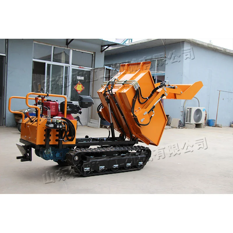 500KG Hydraulic Diesel Self-unloading Crawler Tipper Truck Mud Road Ore Transportation Truck Agricultural Grain Handlers