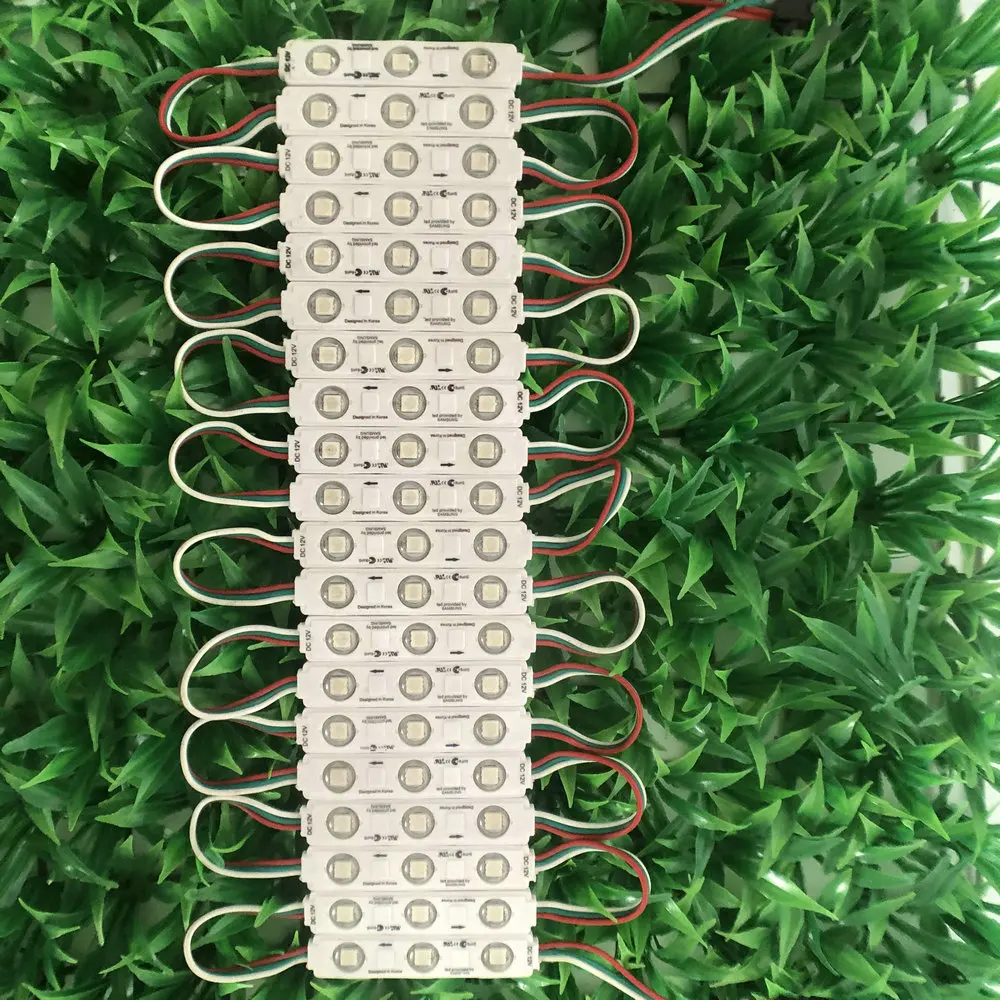 12V full colors RGB ws2811 led pixel module 3 leds SMD 5050 LED module IP68 waterproof rgb lights