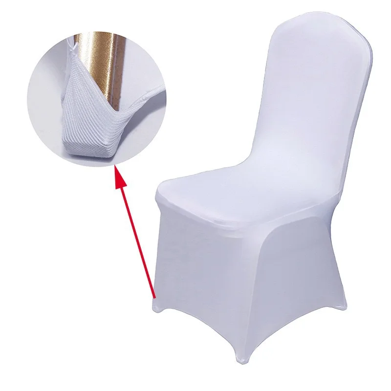 Banquet Dining Elastic Outdoor Party Chair Covers Wedding Stretch Hotel White Chair Covers for Wedding