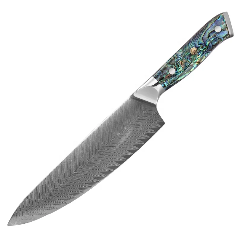 Luxury China Manufacturer Damascus Steel Kitchen Chef Knife sharp Blades Cutting Vegetables Meat Steak Beef Multipurpose Knife