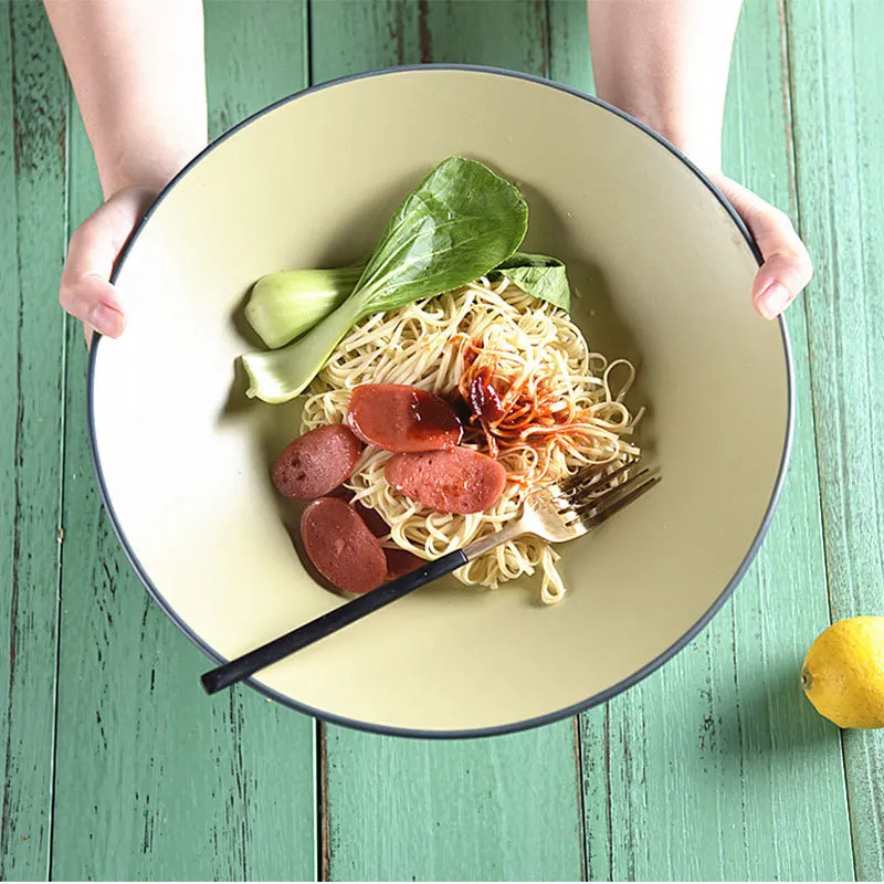 Creative Large Salad Bowl Featured Fish Plate Grass Green Japanese Ceramic Plate