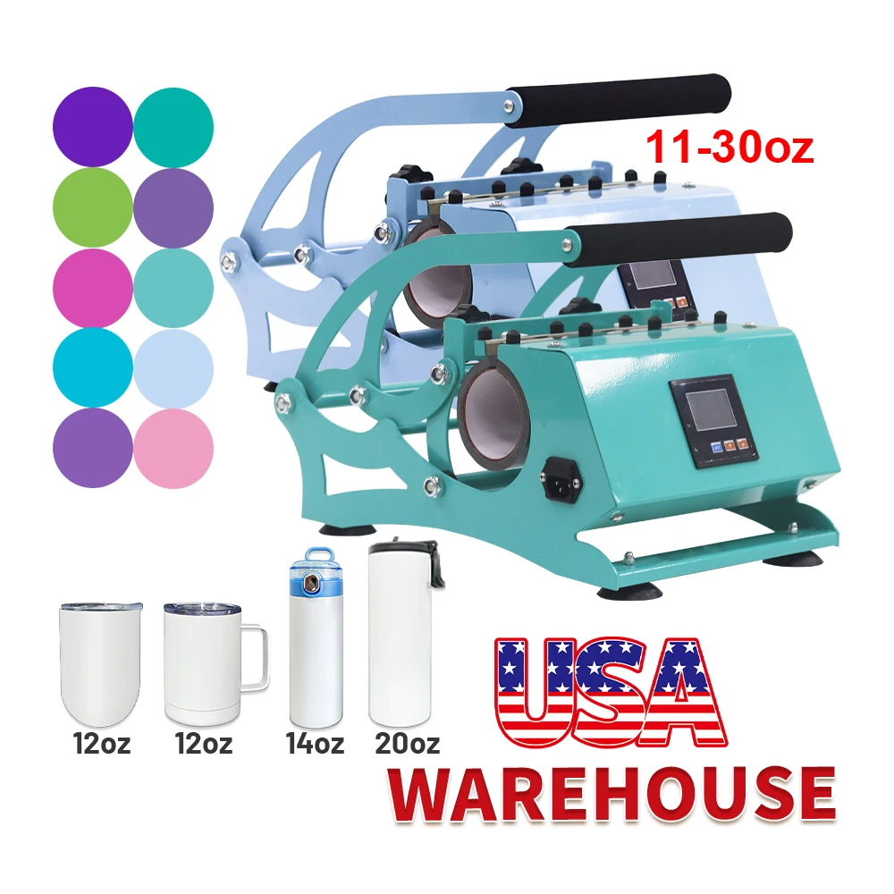 USA warehouse Stock Sublimation Printing Digital Heat Press Machines skinny straight tumbler mug heat press