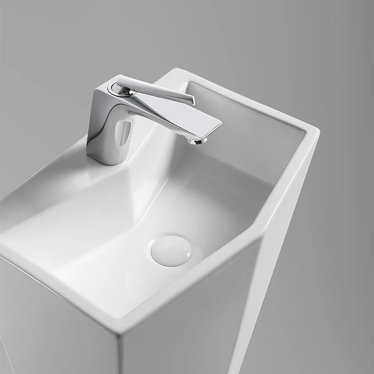 sanitary ware Bathroom sink Floor Standing One-Piece bowl shape Ceramic Pedestal basin