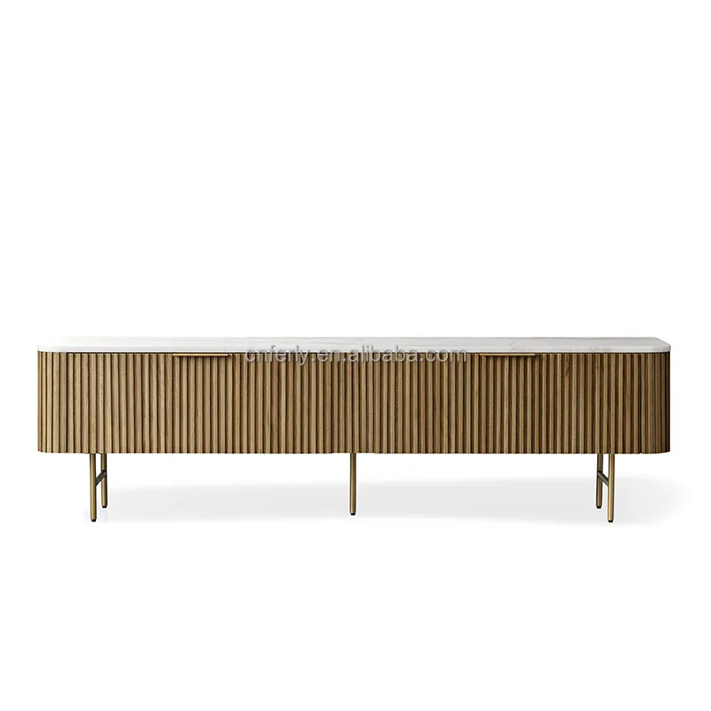 Latest Design Modern Fluted Living Room Furniture Tv Stand