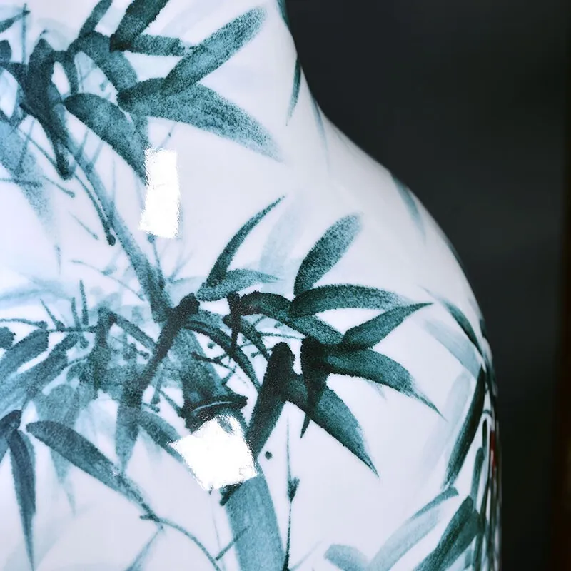 200cm Bamboo pattern Ceramic Blue and White Large Floor Vases for Home Decor Jingdezhen Ceramic Floor to Floor Vase