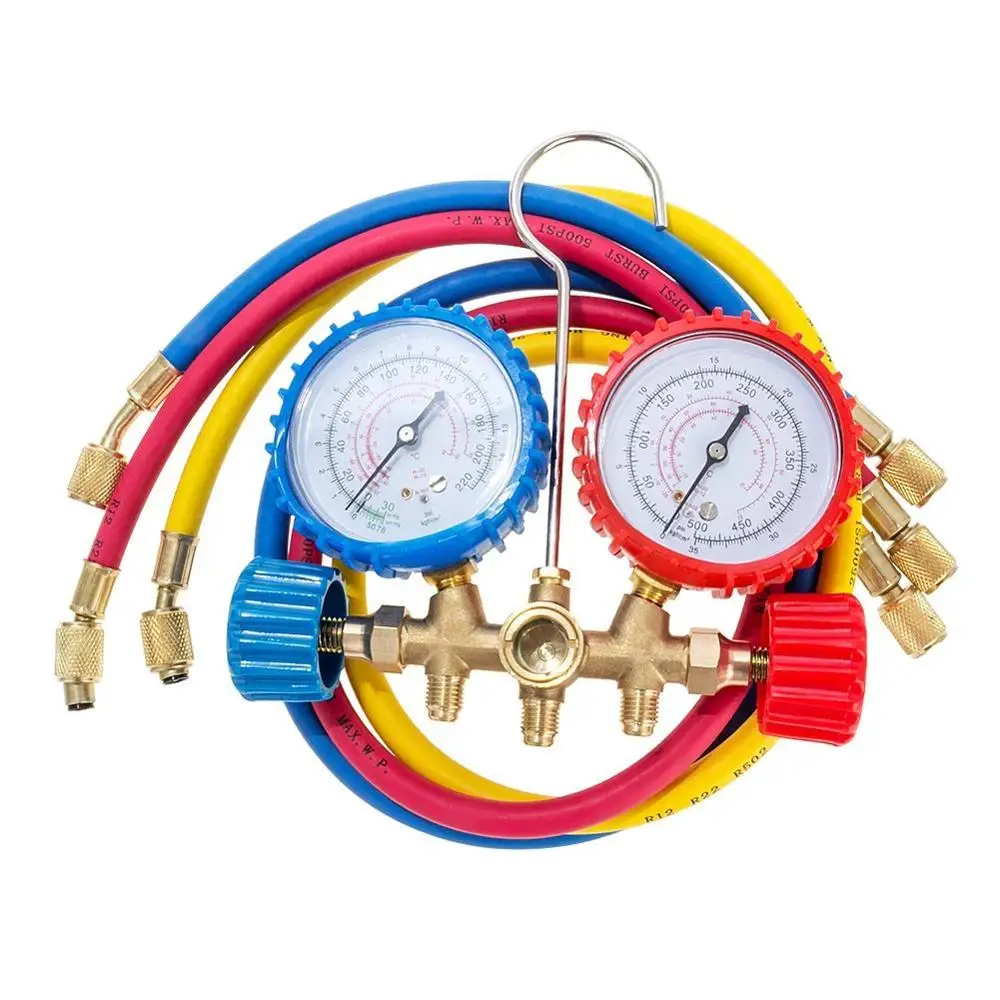 Manifold Gauge Set HVAC Refrigeration System Auto air Conditioner AC Charging R134A R502 R410A R404 Tool