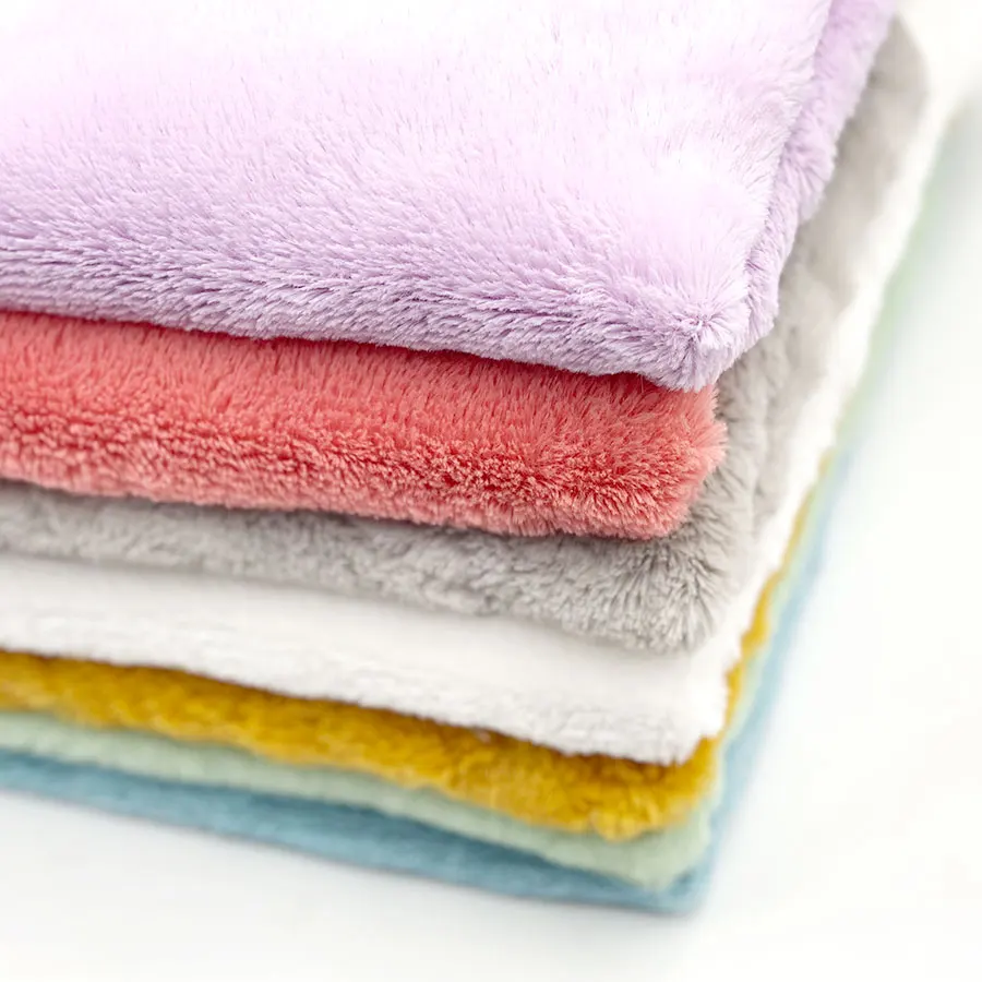 Garment cloth bag soft animal rabbit hair ready to ship plain fake artificial 100% PV synthetic poly plush faux fur fabric