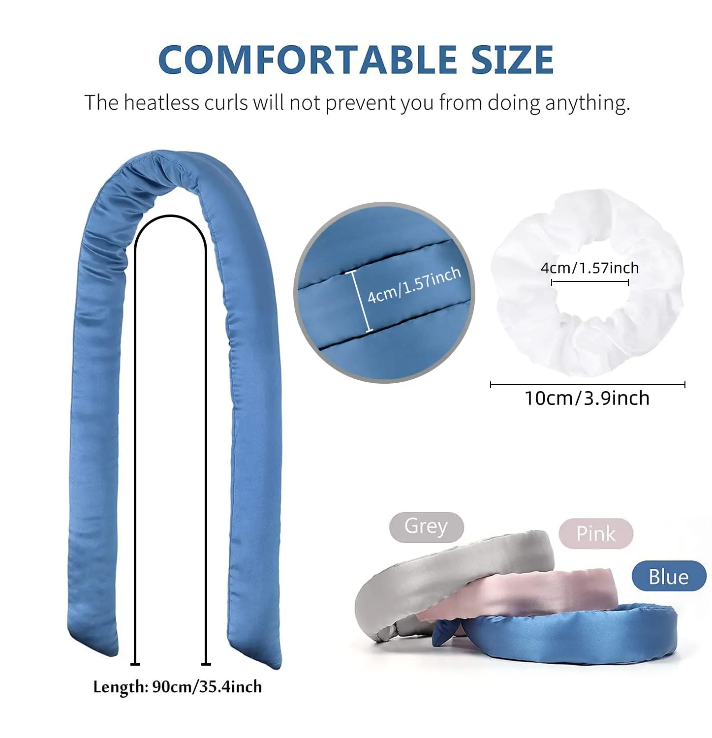 Ободок для завивки волос без тепла, 100% шелк, без нагрева, лента для завивки волос с шелковыми резинками для длинных волос