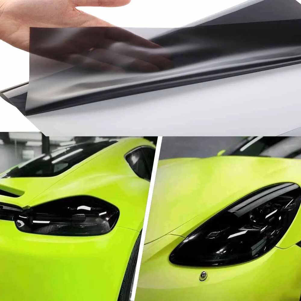 TPH PU Dark Black Car Taillight Fog lights Tint Films Auto Headlight Color Changing Film Sticker Anti-scratch Car Accessories