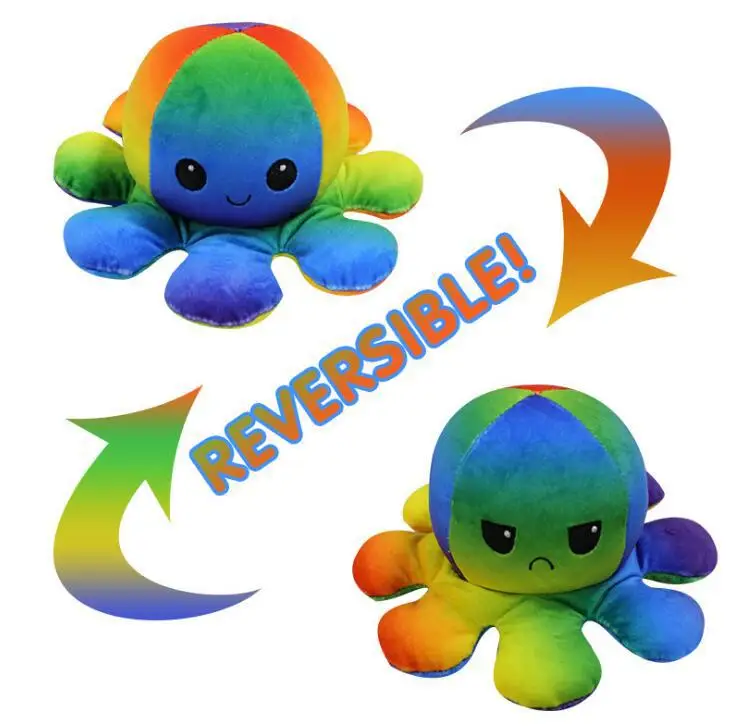 Wholesale Kids Cute Stuffed Animals Toys Octopus Flip Reversible Plush Toy