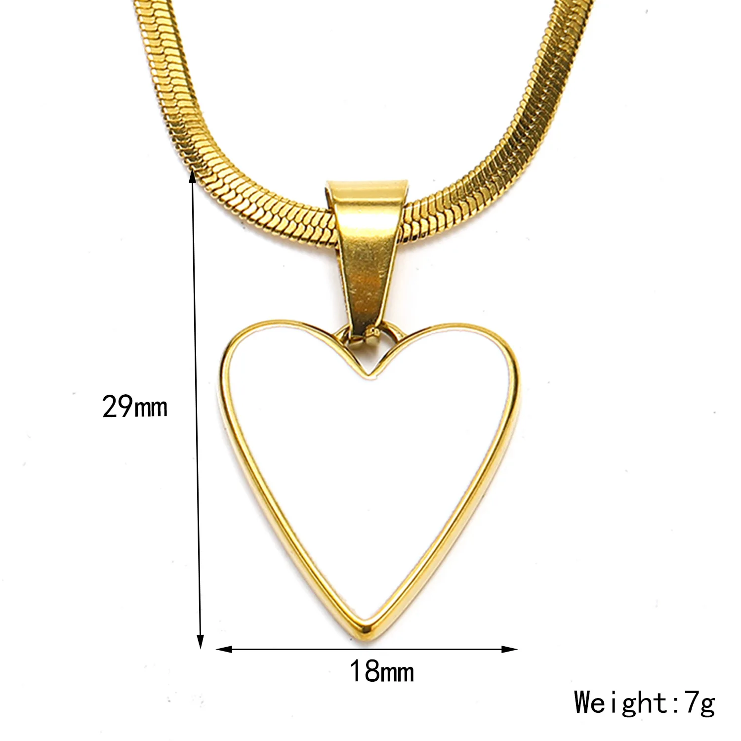 Hot Joker 18K Gold Plated Stainless Steel Snake Chain Necklaces Multi Color Oil Drip Love Heart Pendant Necklaces