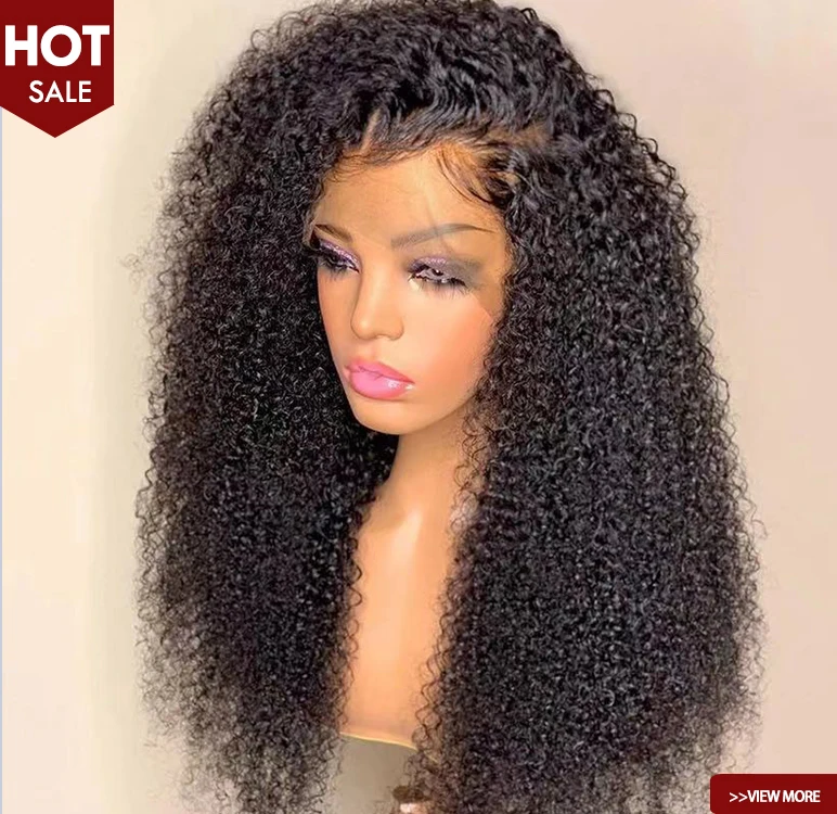 Необработанные индийские натуральные волосы 18 20 22 24 дюйма Hd прозрачные предварительно выщипанные на сетке фронтальные человеческие афро кудрявые вьющиеся волосы парик