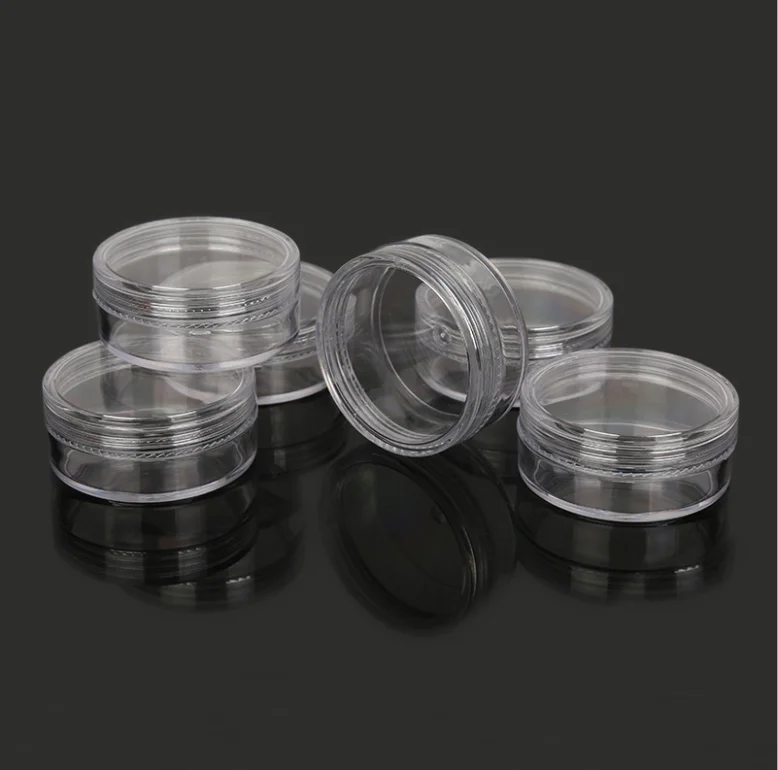3g 5g 10g 15g 20g Clear Plastic Round Box Jewelry Storage Case Small Container Jars Powdered Cosmetic Samples box