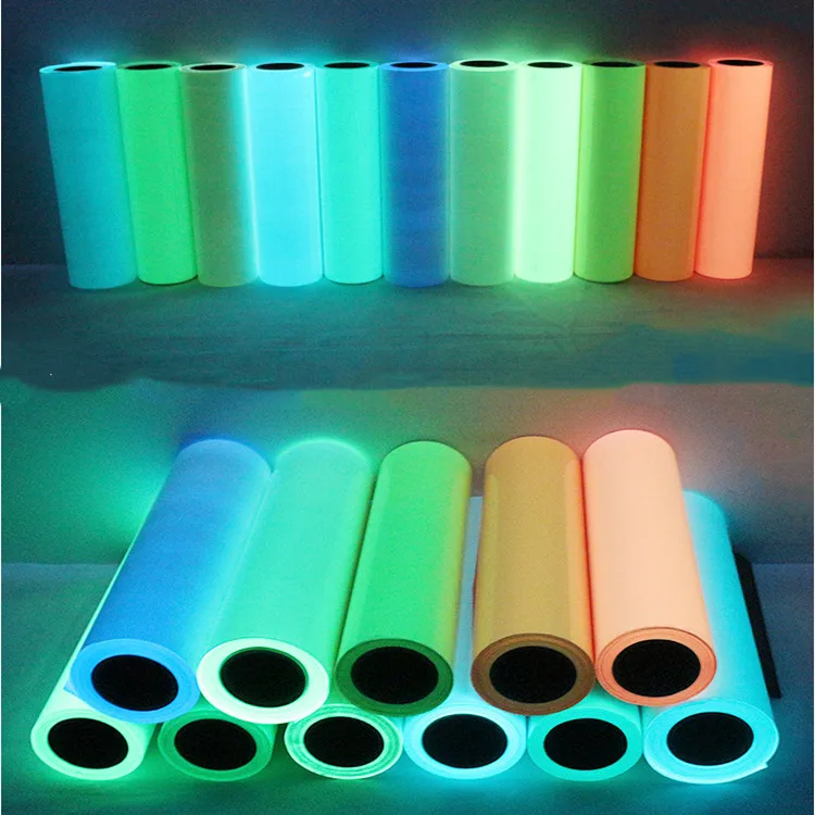 Custom PU glow in the dark heat transfer luminous vinyl for t-shirts garments