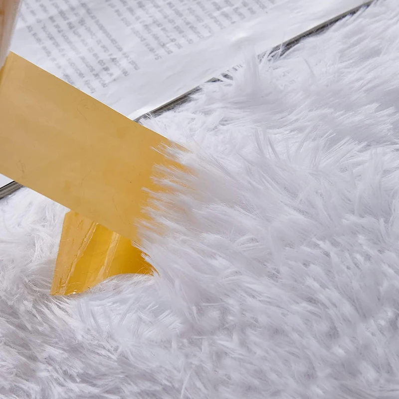 Circle Long Pile Rug for Home Area Play Carpet Non-slip Floor Mats for Nursery Room Round Soft Fluffy Memory Foam Mat