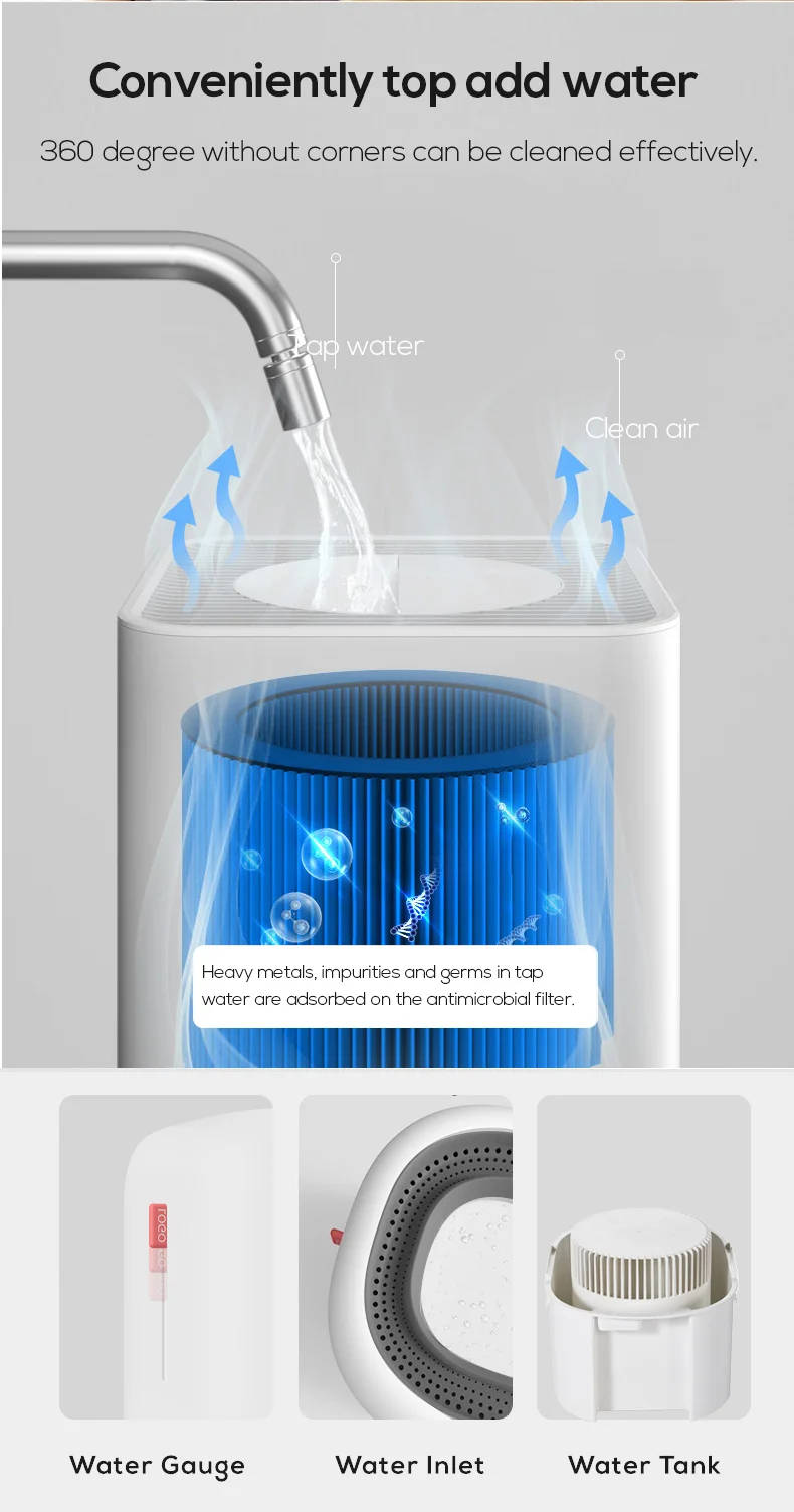 Factory Price Household Appliances Portable Nano Fog-free Evaporative Air Humidifier Humidifiers and Purifier