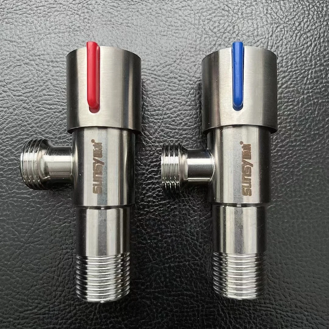 Yuhuan sunsy factory cheap low price stainless steel brass spindle Angle Valve Adjustable ABS Handle for bathroom washing room