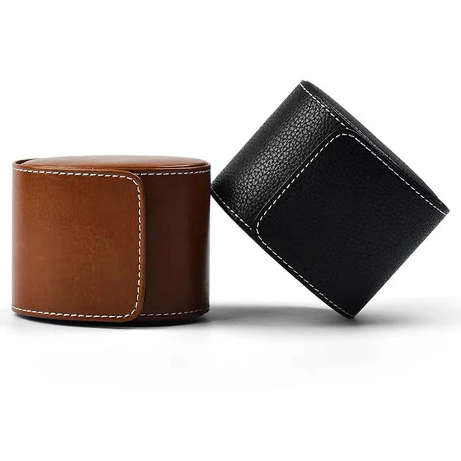Velvet Pillow Organizer Single Slot Watch Roll Case for Women Cheap Leather Watch Display Box