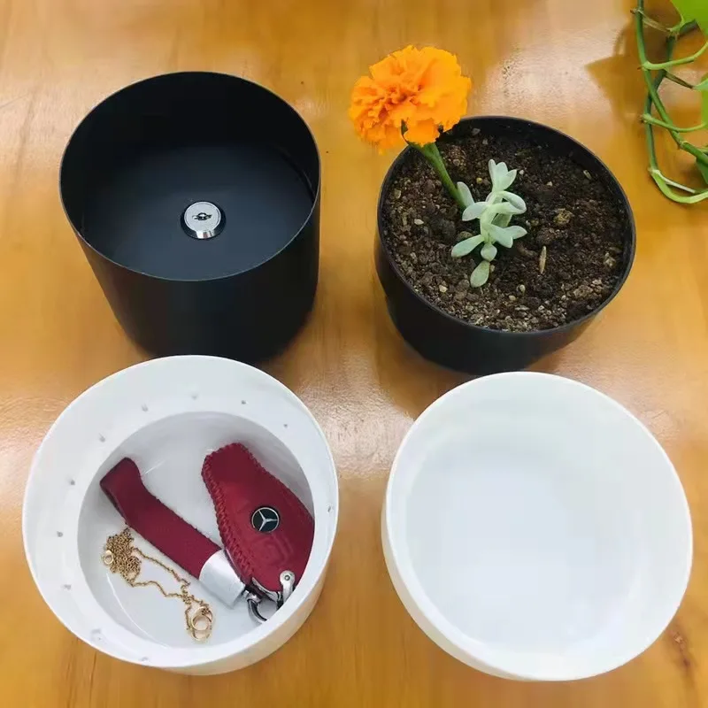 Diversion Stash Hider Secret Flower Pot Safe Secret Hide treasure Outdoor Hidden Compartment Money Safe with Key Lock Box