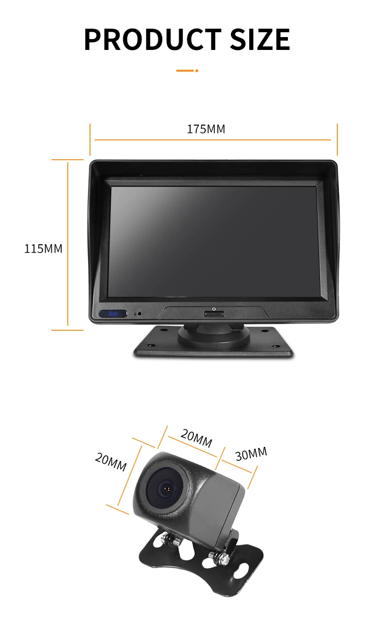 7'' Touch Screen Voice Control FM Radio Dual Record Front Back Camera Android Auto Carplay Car Dash Cam Recorder 