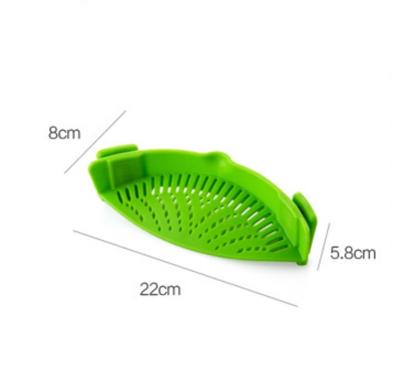 BPA Free Foldable Hands-Free Silicone Pasta Food Strainer Clip On Strainer Food water filter