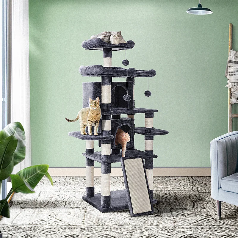 Factory Wholesale Home Style Compressed Wooden Climbing Cat Tree