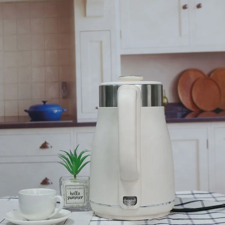 In stock YD-1833 Wholesale Price Electric Kettle Stainless Steel Double Wall Fast Boiling Hot Water Kettle