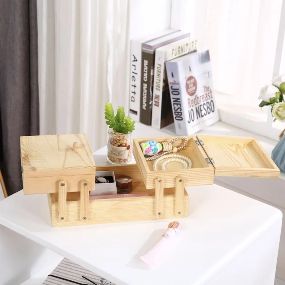 Home Decoration Custom Logo Storage Jewelry Wooden Gift Box With Light And Handy