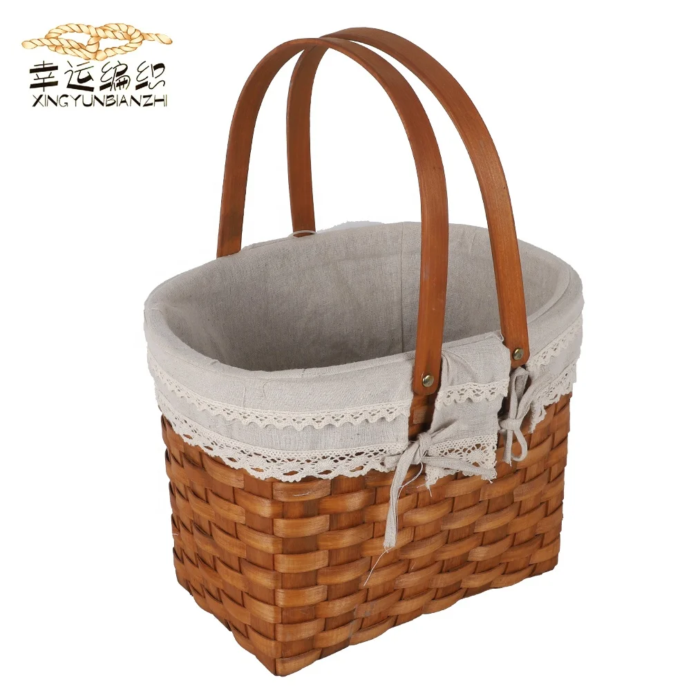 Full wicker artificial flower baskets willow storage baskets with lining fabulous containers for home deco