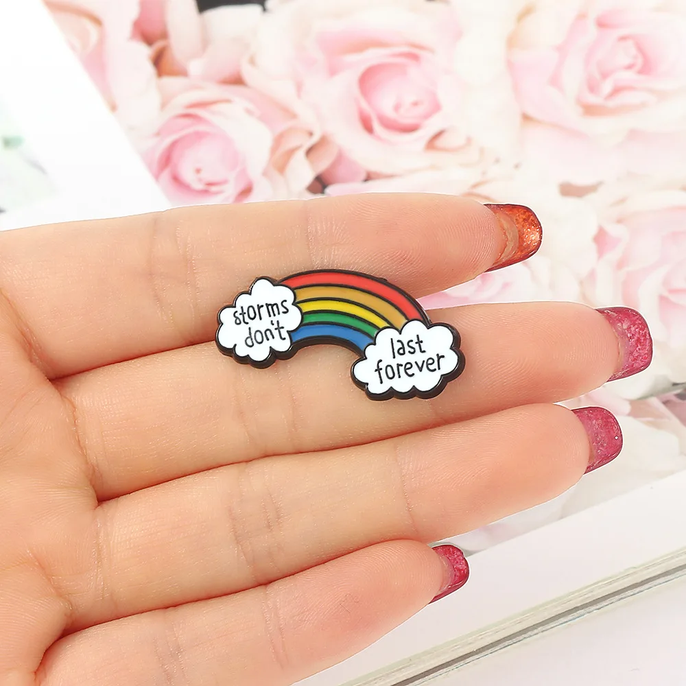 Custom Logo OEM Different Shape Metal  Metal Crafts cute rainbow Lapel Pin Soft Enamel Badge for Hat Pins