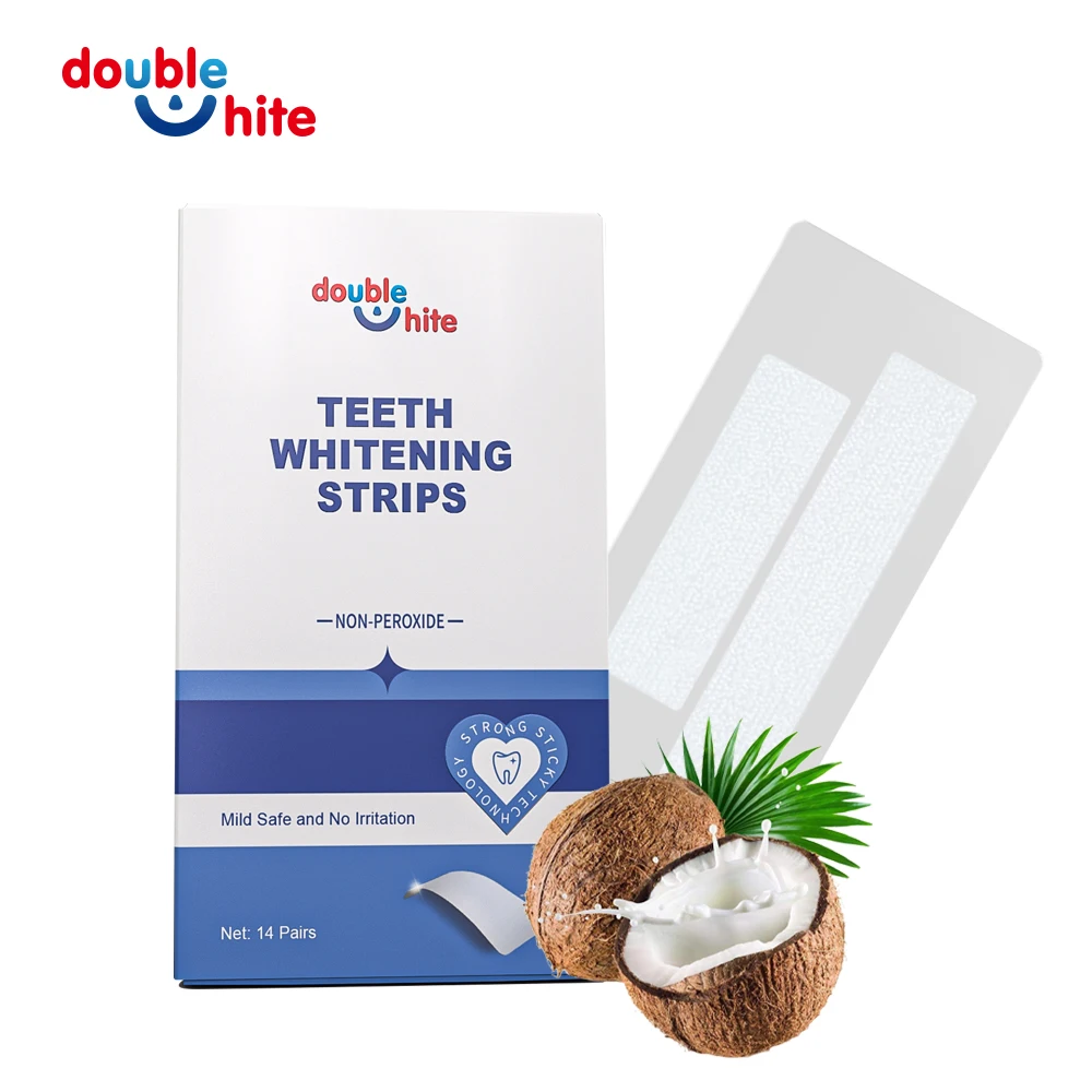 Double White Sodium Chlorite Formula Non Peroxide Gel Teeth Whitening Strips Wholesale