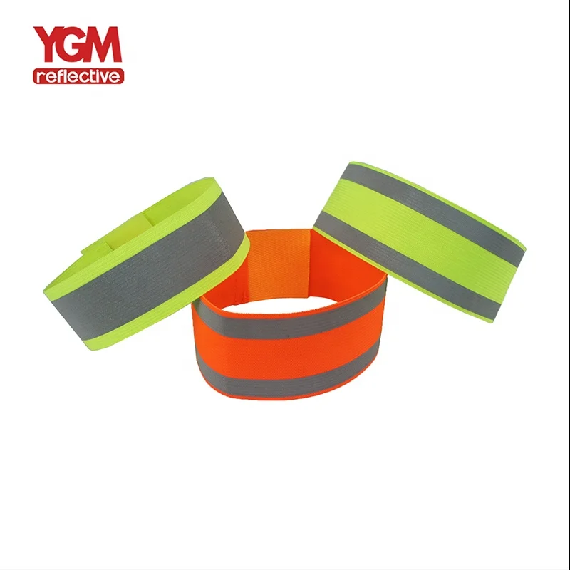 Custom Reusable Adjustable Elastic Hook Loop Reflective Armband