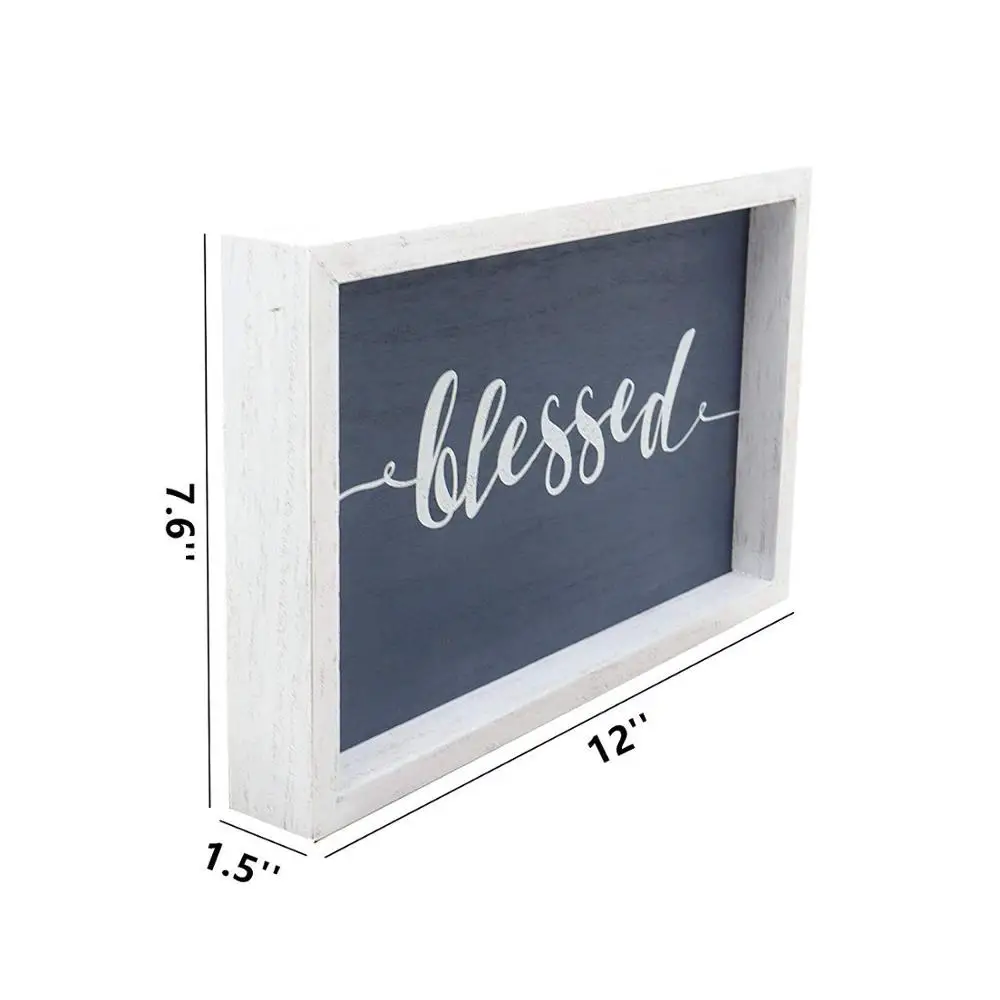 
Blessed Script Rustic Wood Box Wall Hanging Blessed Wall Signs 