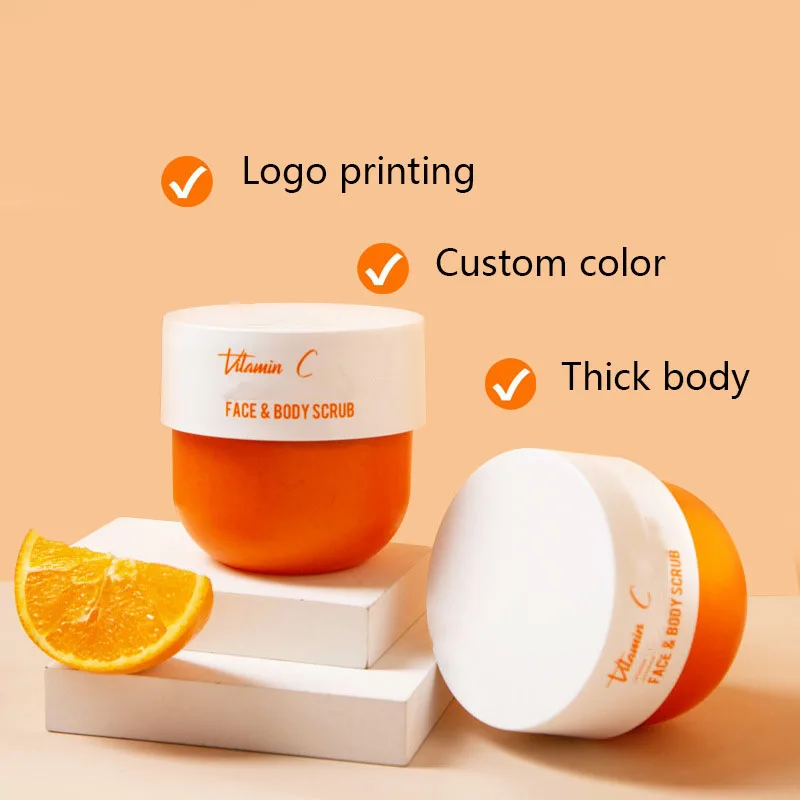 8oz orange hair mask jar 250g cosmetic body butter scrubs packing container 200g bath salt beauty cream jar
