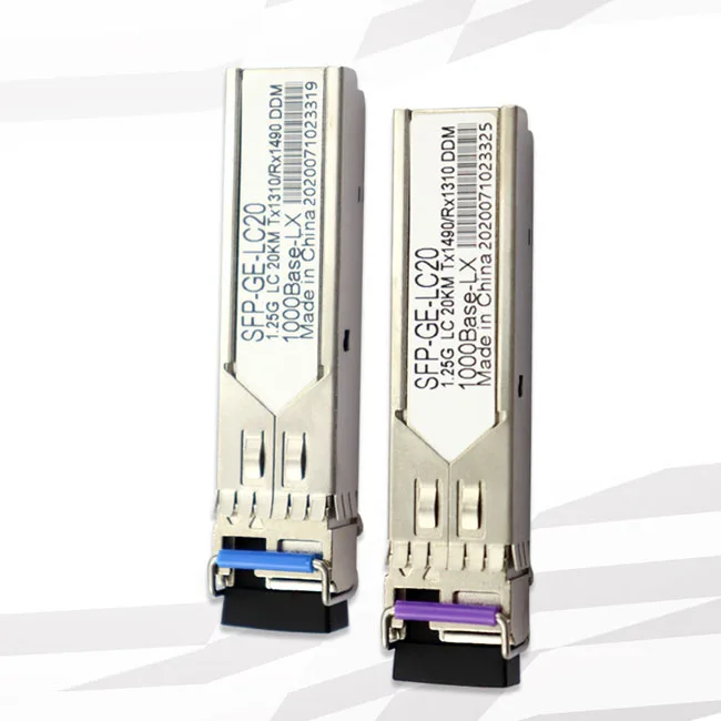 20km WDM BiDi SFP 1G DDM DOM GLC-BX-D GLC-BX-U transceiver