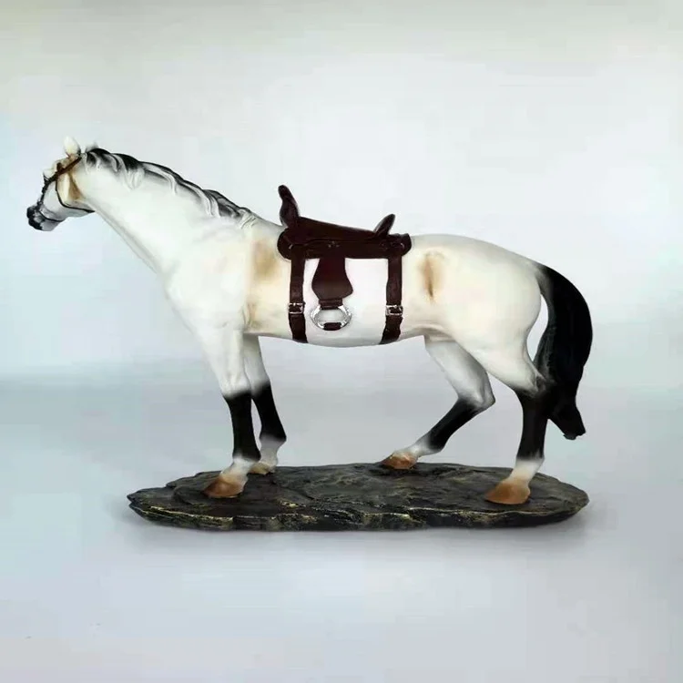 resin decorative brass white black horse figurine carousel horse figurines for table decoration