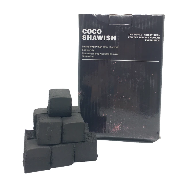 HQHC0025 HongQiang charcoal manufacturer low ash coconut shell cubes briquette charcoal for shisha hookah