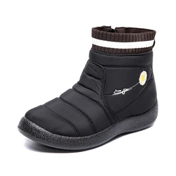 2020 Wholesale  Ladies Slip On Zip Up Red  Shoes Women Winter Boots Moon Girls Non Slip Rubber 42 43 Ankle Warm Footwear